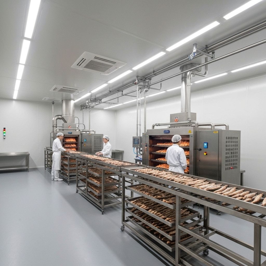 Clean and modern fish smoking production facility